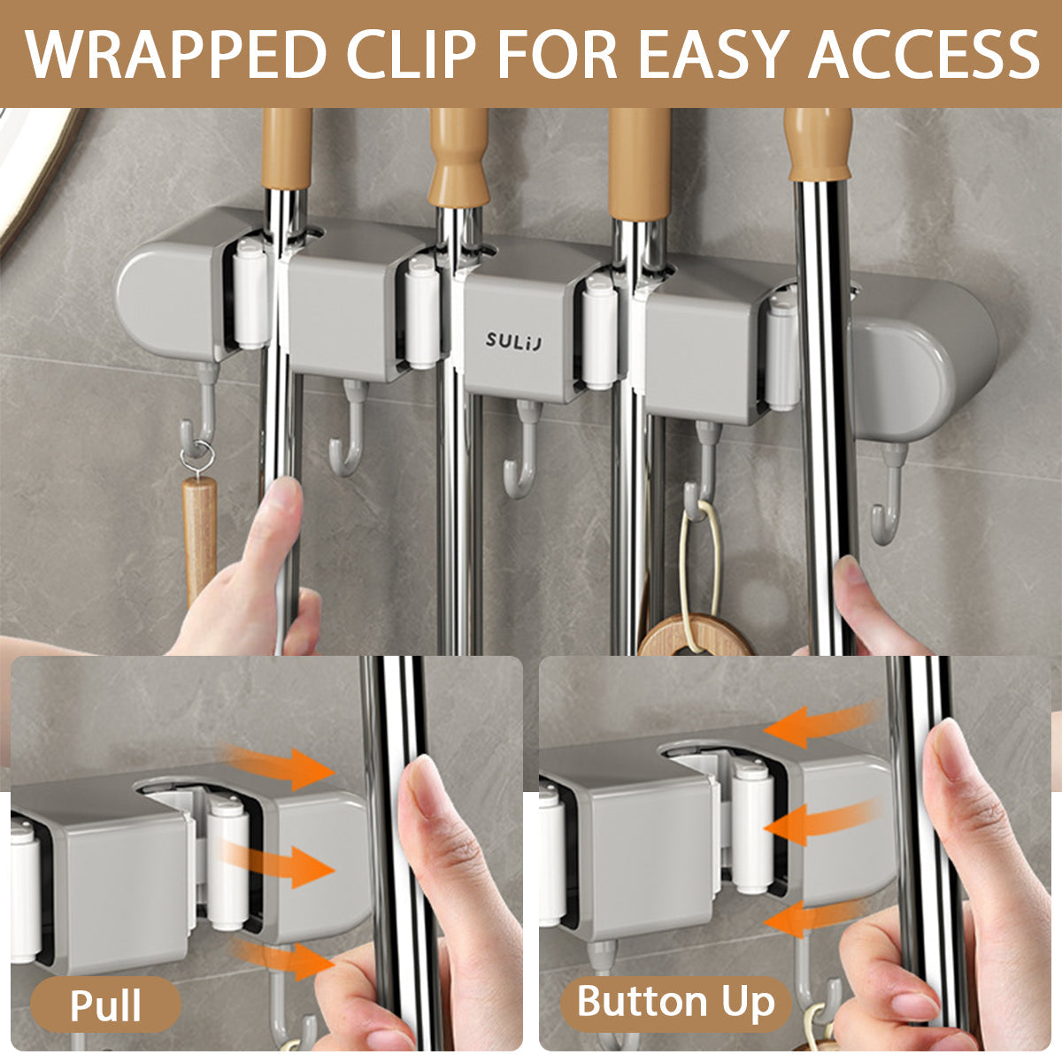 GripMate™ Mop and Broom Holder